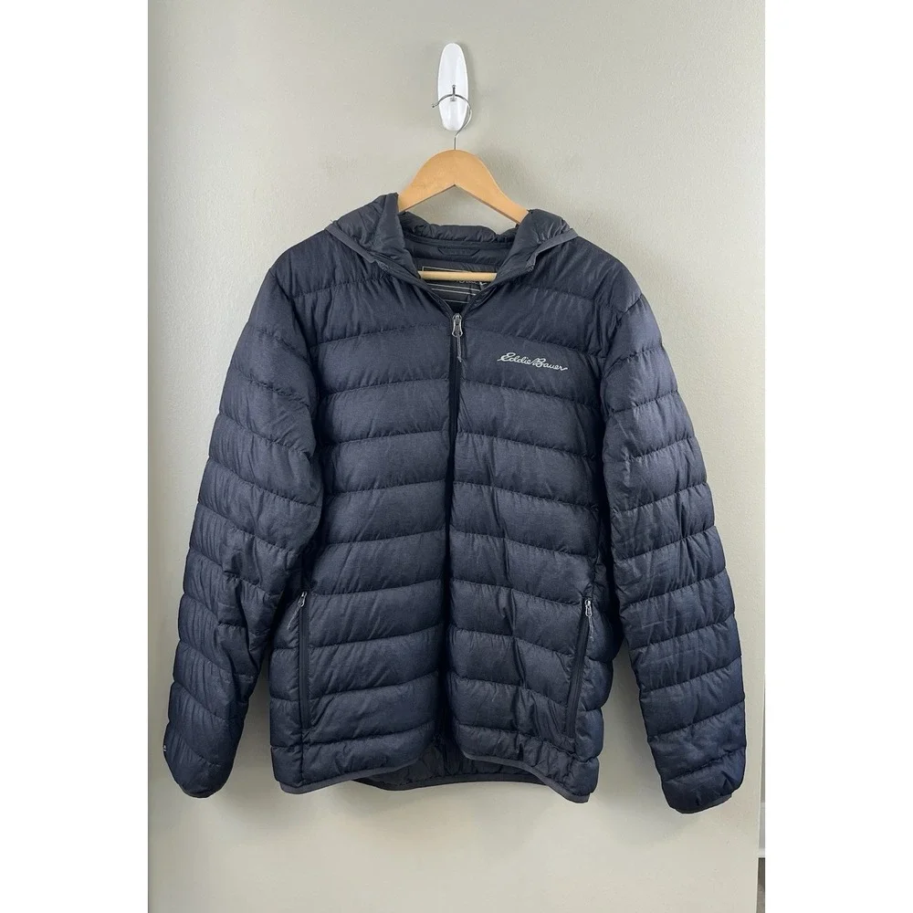 Eddie Bauer EB650 Down Puffer Jacket Mens Medium Full Zip Insulated Coat